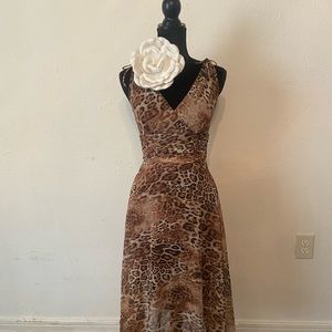 Animal print midi dress.